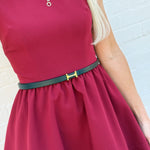 Faux Leather Mini Gold Buckle Fashion Belt - Infinity Raine