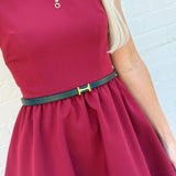 Faux Leather Mini Gold Buckle Fashion Belt - Infinity Raine