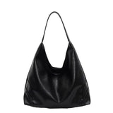 Faux Leather Slouch Bag In Black - Infinity Raine