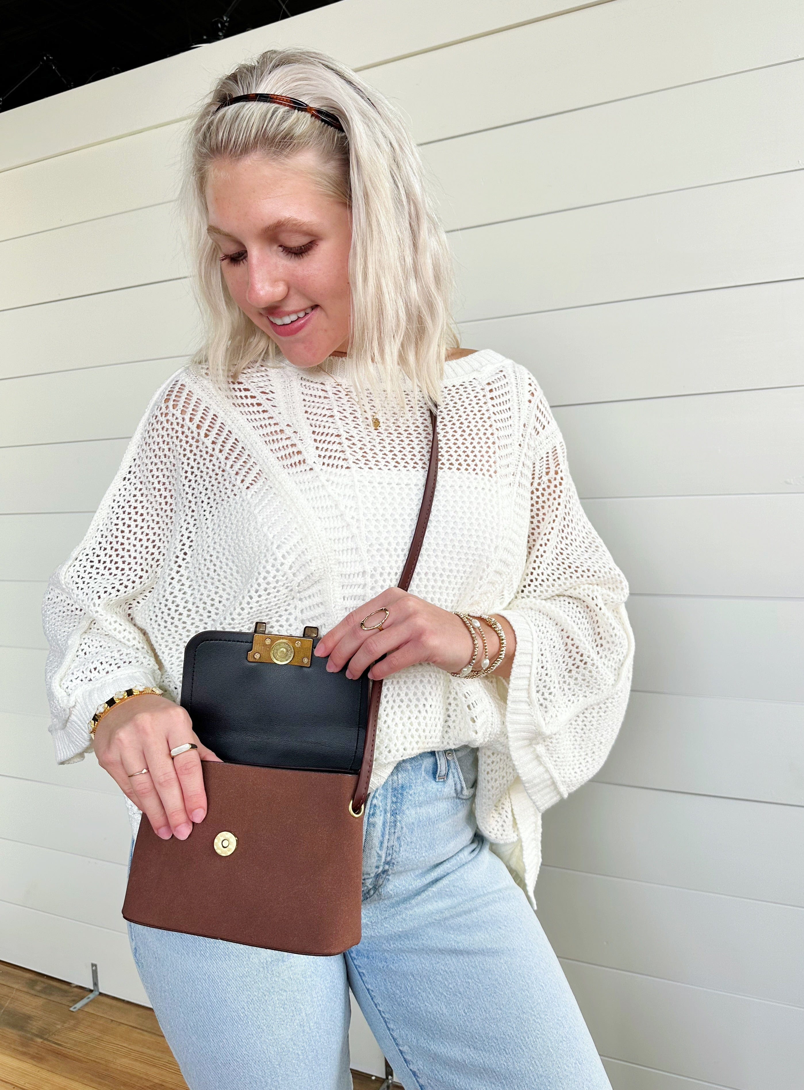 Faxu Leather Cross Body Bag - Infinity Raine