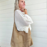 Slouchy Suede Saddle Bag In Taupe - Infinity Raine