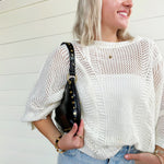 Trendy Studded Boston Shoulder Bag In Black - Infinity Raine