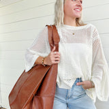 Vintage Faux Leather Tote Bag In Brown - Infinity Raine