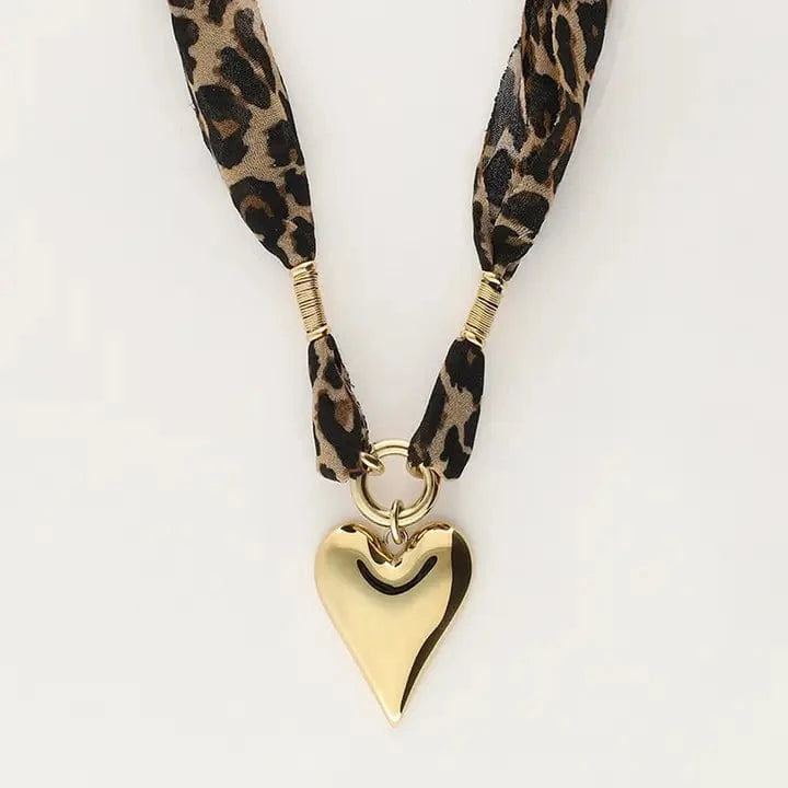 ACCITY Jewelry - Necklaces Leopard Bandana Chunky Charm Necklace In Gold