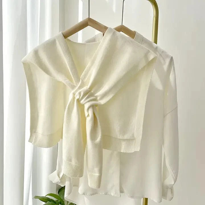 ACCITY Outerwear - Cardigans Beige Knitted Shawl In Multiple Colors 01364726
