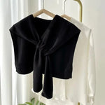 ACCITY Outerwear - Cardigans Black Knitted Shawl In Multiple Colors 01299190