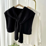 ACCITY Outerwear - Cardigans Black Knitted Shawl In Multiple Colors 01299190