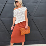 Adara Open Knit Sweater Vest In Cream - Infinity Raine