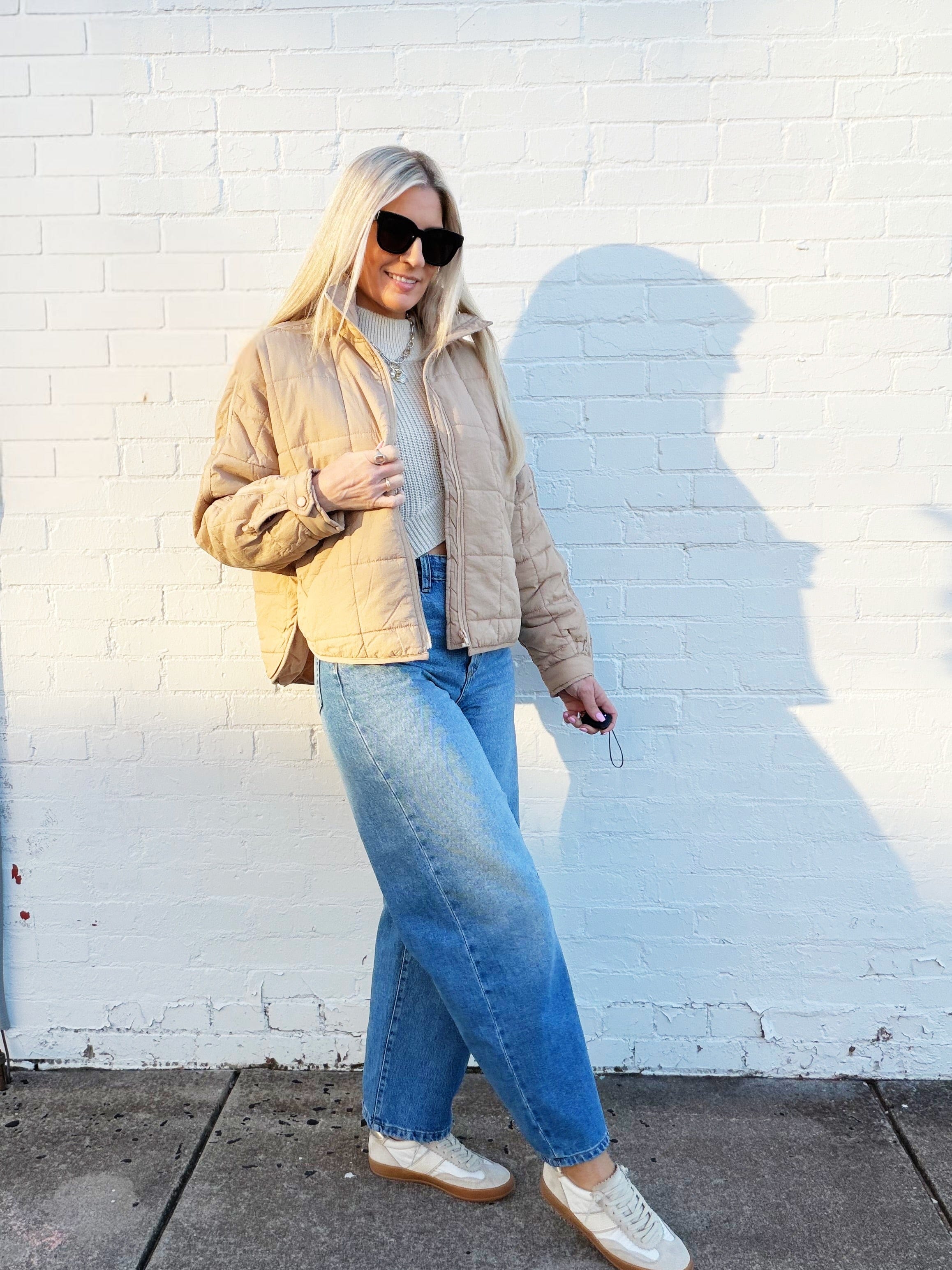 AEMI+CO Outerwear - Jackets & Coats Quilted Puffer Jacket In Oat