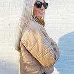 AEMI+CO Outerwear - Jackets & Coats Quilted Puffer Jacket In Oat