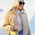 AEMI+CO Outerwear - Jackets & Coats Quilted Puffer Jacket In Oat