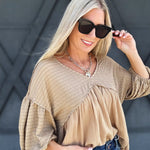 The Natalie Top In Oat - Infinity Raine