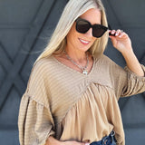 The Natalie Top In Oat - Infinity Raine