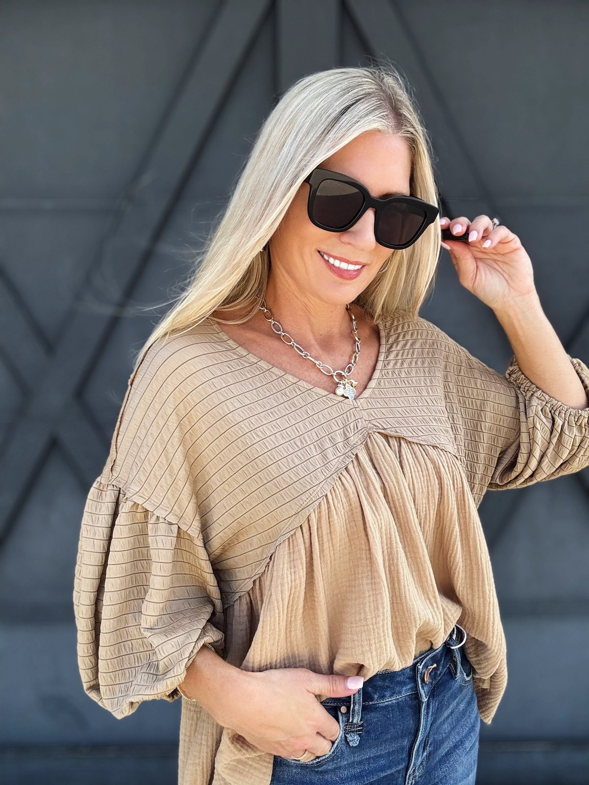 The Natalie Top In Oat - Infinity Raine