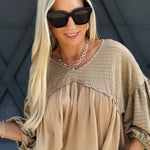 The Natalie Top In Oat - Infinity Raine