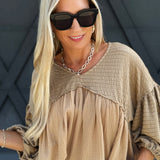 The Natalie Top In Oat - Infinity Raine