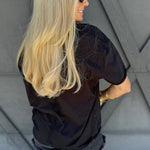 Ellin V-Neck Top In Black - Infinity Raine