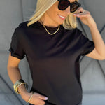 Mali Baby Tee Short Sleeve Top In Black - Infinity Raine
