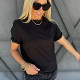 Mali Baby Tee Short Sleeve Top In Black - Infinity Raine