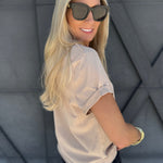 Mali Baby Tee Short Sleeve Top In Oat - Infinity Raine