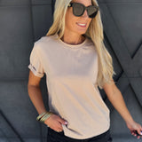 Mali Baby Tee Short Sleeve Top In Oat - Infinity Raine