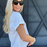 Mali Baby Tee Short Sleeve Top In White - Infinity Raine