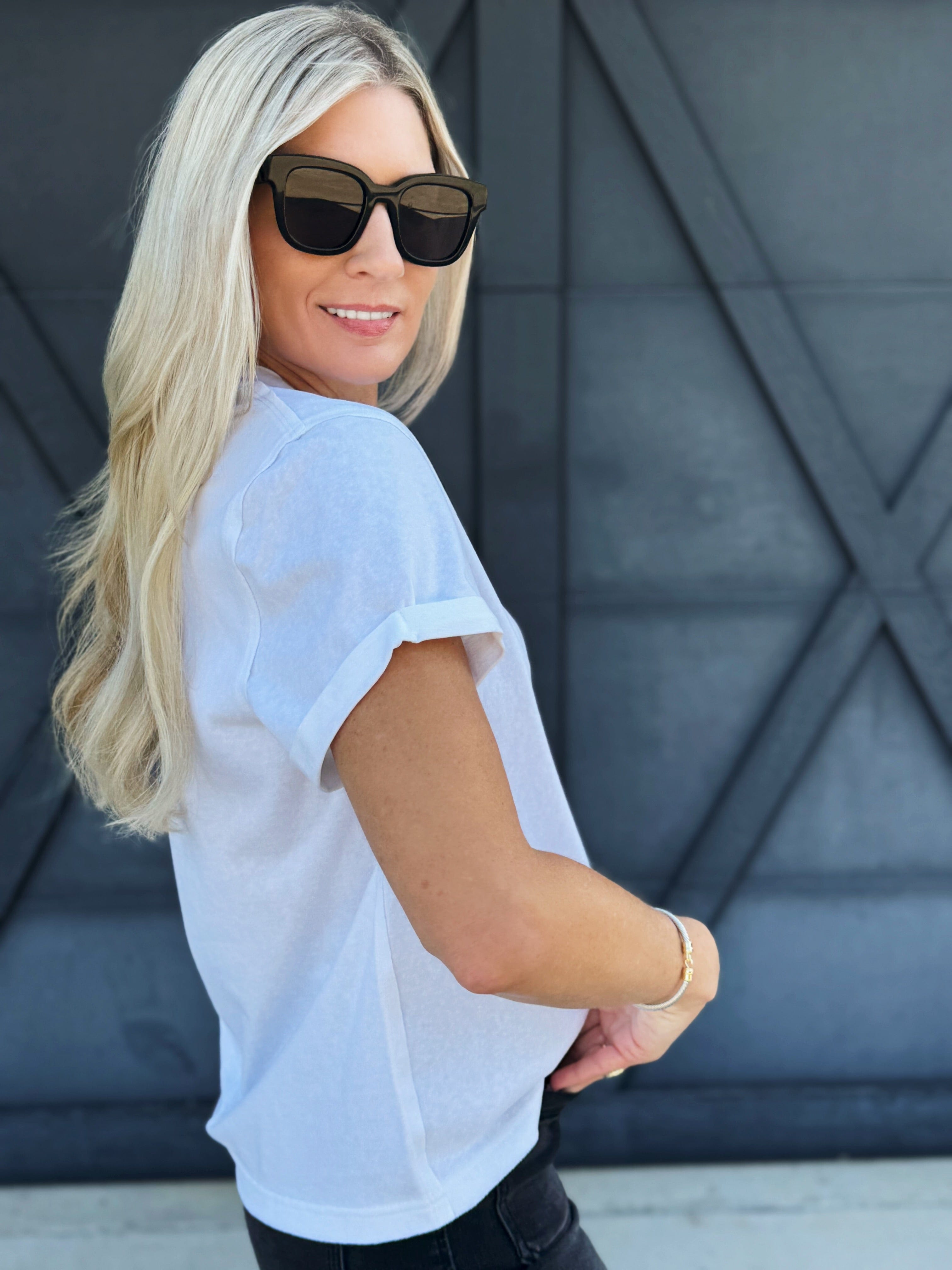 Mali Baby Tee Short Sleeve Top In White - Infinity Raine