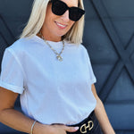 Mali Baby Tee Short Sleeve Top In White - Infinity Raine