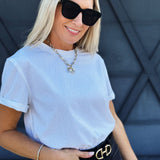 Mali Baby Tee Short Sleeve Top In White - Infinity Raine