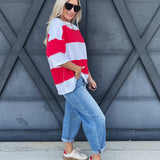 Polly Color Block Tee In Cherry - Infinity Raine