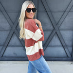 Polly Color Block Tee In Terracotta - Infinity Raine