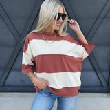 Polly Color Block Tee In Terracotta - Infinity Raine