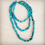 Genuine Blue Turquoise Triple Strand Necklace - Infinity Raine