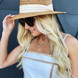 Rattan Panama Hats In Khaki - Infinity Raine