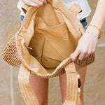 Izola Carry All Tassel Tote In Khaki - Infinity Raine