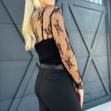 All Over Lace Top In Black - Infinity Raine