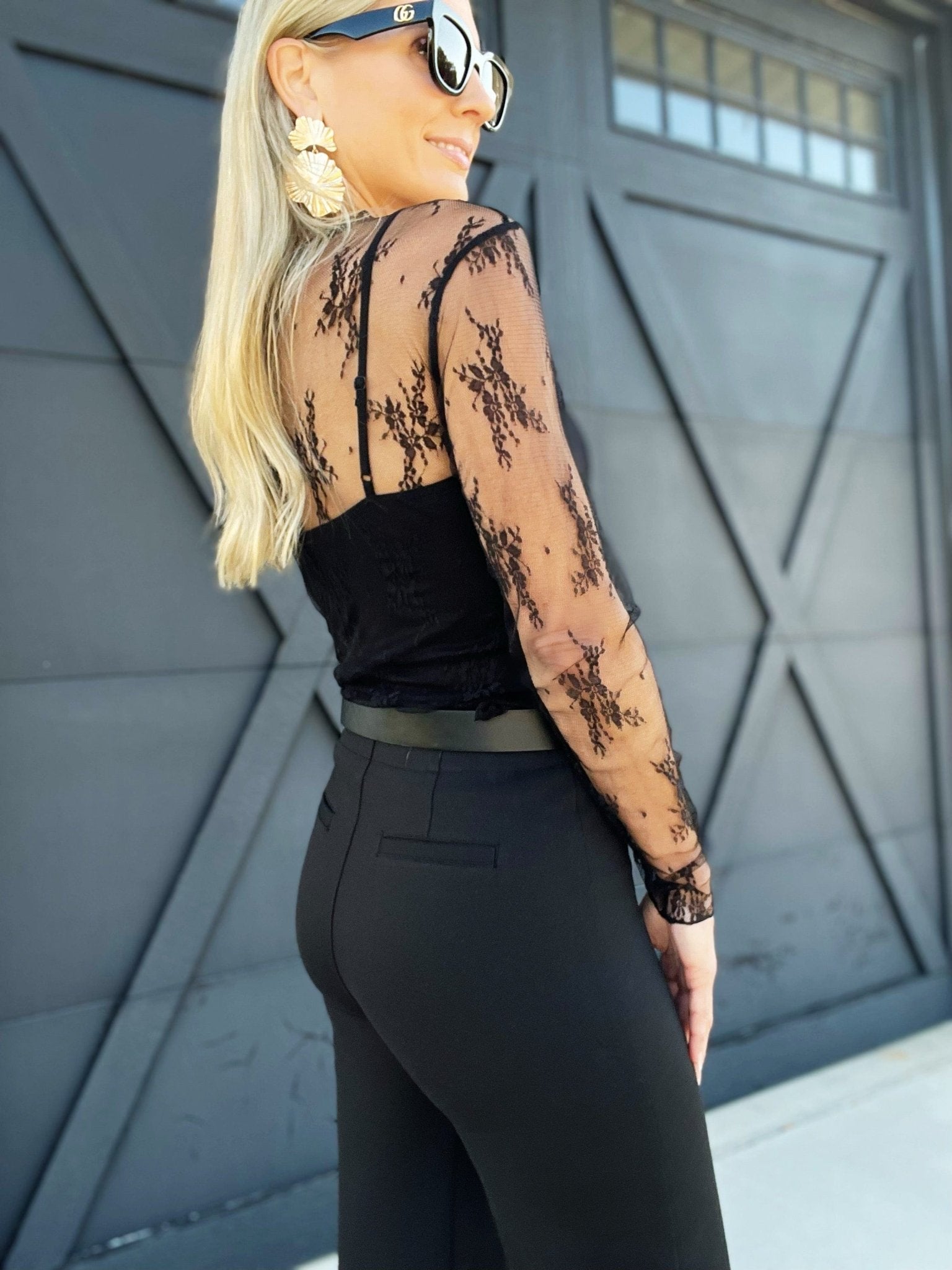 All Over Lace Top In Black - Infinity Raine