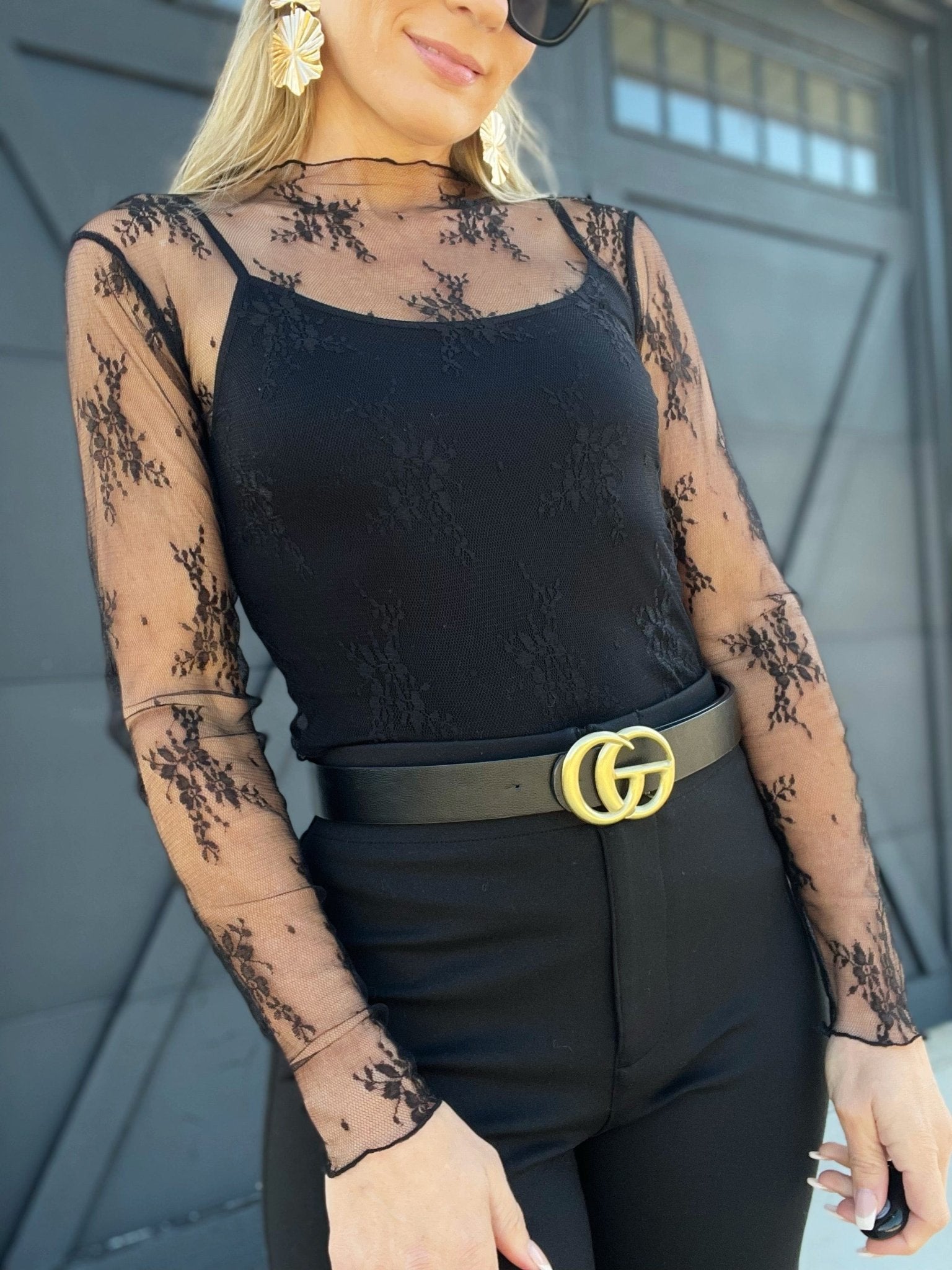 All Over Lace Top In Black - Infinity Raine