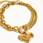 Allure 18K Gold Non-Tarnish Heart Chain Bracelet In Gold - Infinity Raine