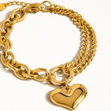 Allure 18K Gold Non-Tarnish Heart Chain Bracelet In Gold - Infinity Raine