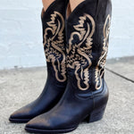 Amaya Classic Western Boots In Coffee - Infinity Raine