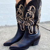 Amaya Classic Western Boots In Coffee - Infinity Raine