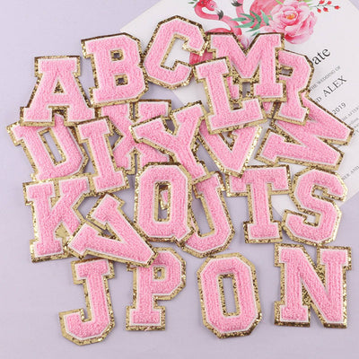 Make It Your Own Chenille Letter Patches-Baby Pink - Infinity Raine