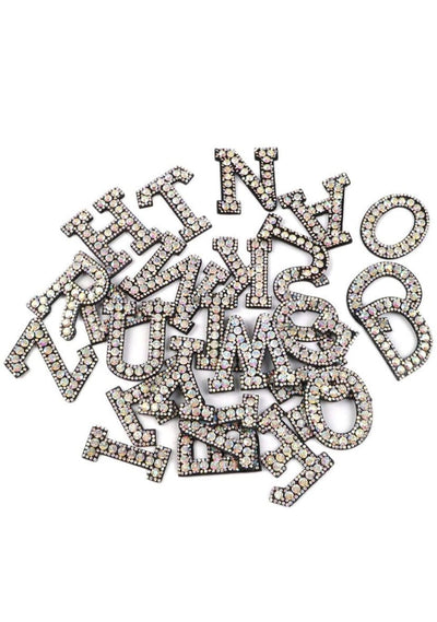 Make It Your Own Chenille Letter Patches-Rhinestone-Black - Infinity Raine