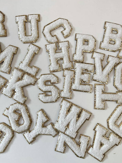 Make It Your Own Chenille Letter Patches-White - Infinity Raine