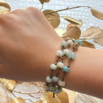 Amazonite Triple Strand Beaded Bracelet - Infinity Raine