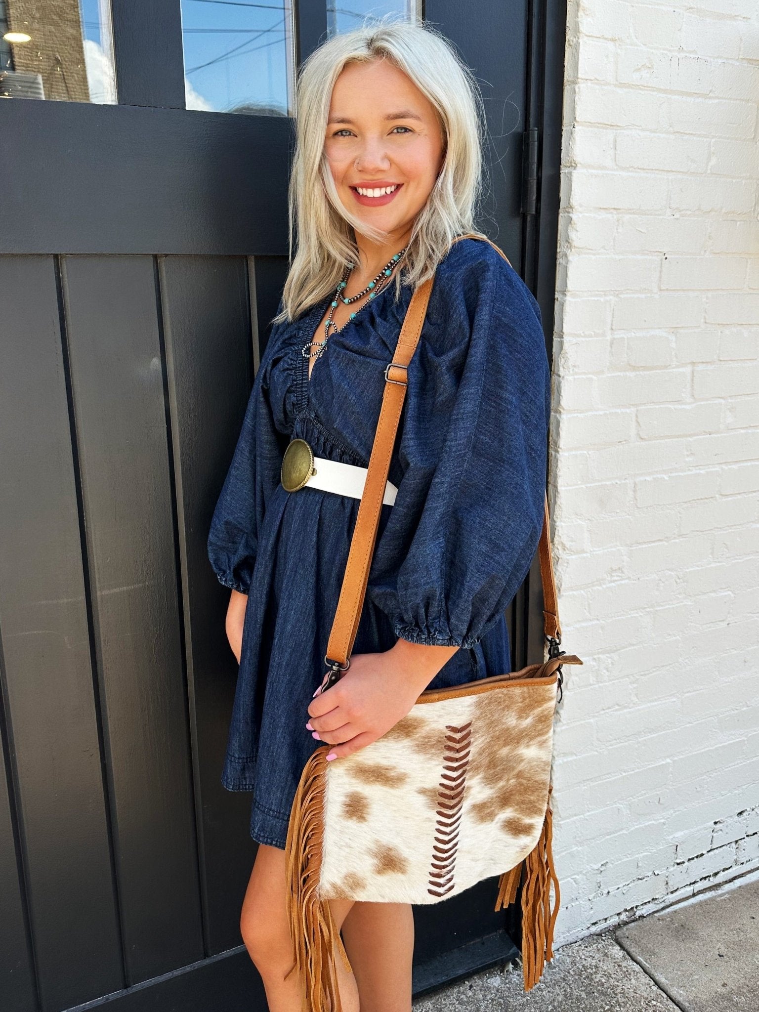 American Darling Cowhide Hair-On Leather Bag - Infinity Raine