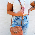 American Darling Crossbody Genuine Leather Woven Bag - Infinity Raine