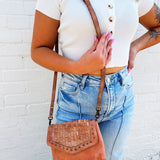 American Darling Crossbody Genuine Leather Woven Bag - Infinity Raine