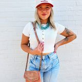 American Darling Crossbody Genuine Leather Woven Bag - Infinity Raine